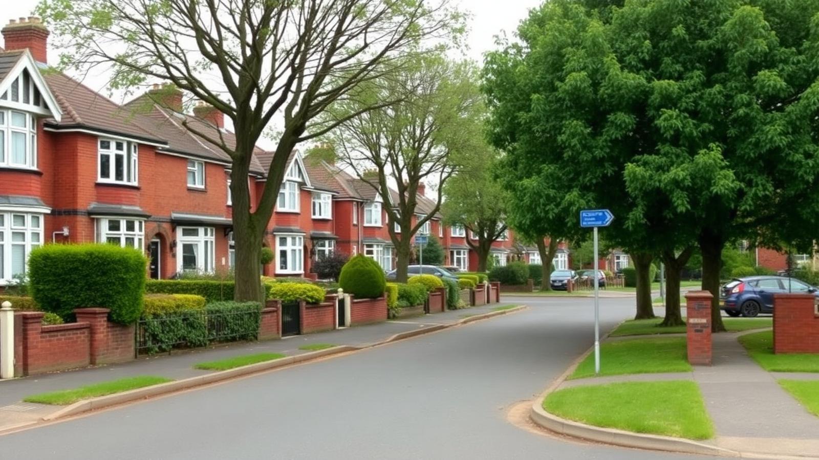 1930s semi-detached houses with front gardens on a West Derby street